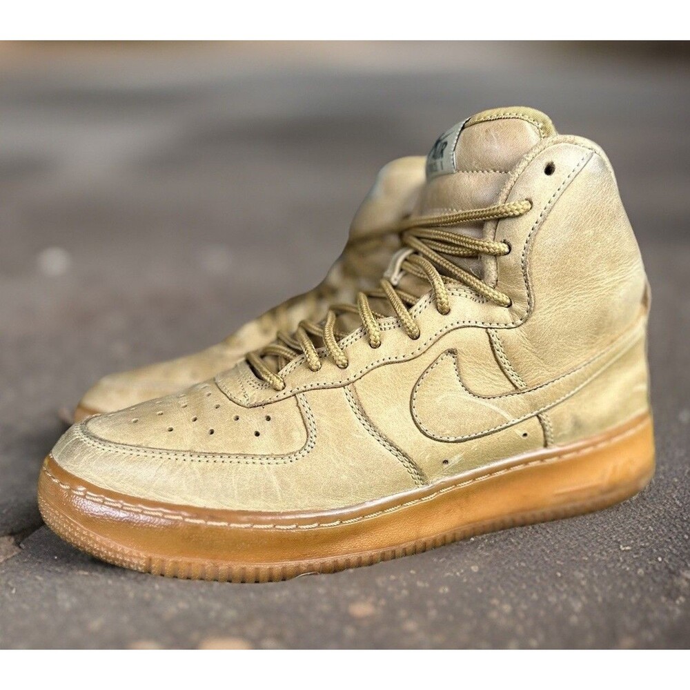 Nike Air Force 1 High 'Flax' Wheat Brown 922066-203 Size 7Y Womens 8.5